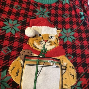 Celebrate Together Gato Feo Navidad Suéter XXL Bebida Bolsillo Fiesta de Vacaciones - Imagen 1 de 8