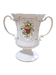 NOB Vintage Royal Albert Old Country Roses Grandeur Vase W/Handles Floral Print - Picture 1 of 15