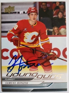 Samuel Honzek Signed 2024-25 UD Young Guns Rookie Card #485 Autographed CGY RC - Bild 1 von 2