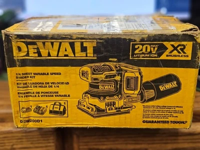 DEWALT # DCW200D1-20V Max XR brushless cordless 1/4 sheet variable SANDER NEW IB - Image 1 of 4