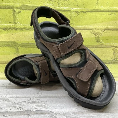 Men's 7 M Nike Air 302134-231 Golf Spike Sport Sandals Brown Leather Adjustable - Image 1 of 4
