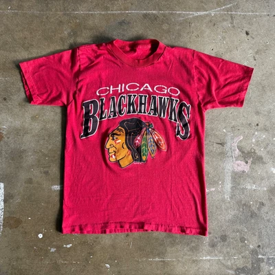 CAMISETA VINTAGE AÑOS 80 CHICAGO BLACKHAWKS EQUIPO HOCKEY SOBRE HIELO TALLA S SUAVE Y DELGADA 1988 Foto 1 de 4