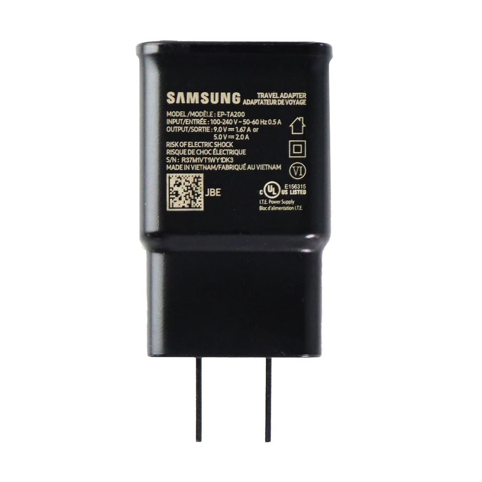 Samsung OEM Adaptive Fast Charge Single USB Wall Adapter - Black (EP-TA200) - Image 1 of 1