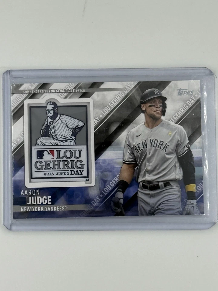 2022 Topps Update Commemorative Lou Gehrig Patch Aaron Judge #SEP-AJ Yankees - Image 1 of 2
