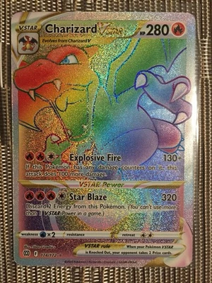 Pokémon TCG: Charizard VSTAR (Secret) 174/172 Swsh09: Brilliant Stars Holo - Image 1 of 2
