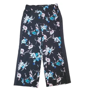 Lane Bryant Floral Flowy Wide Leg Pants Elastic Waist 14/16 - Picture 1 of 10