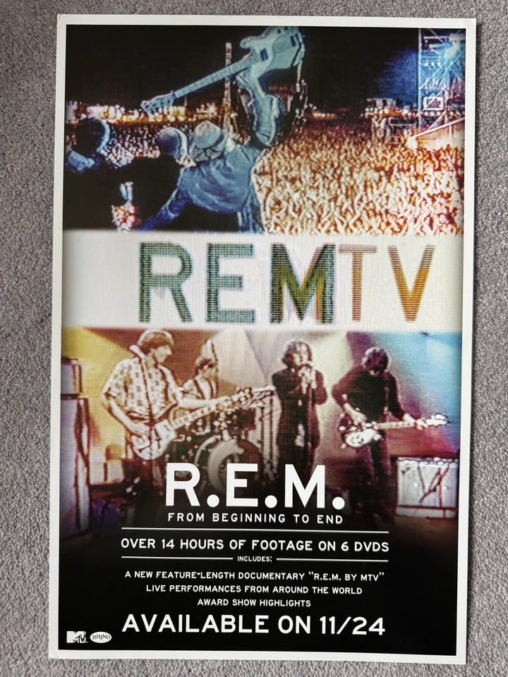 R.E.M. REMTV official 1 sided promo mini poster 2014 - Image 1 of 1