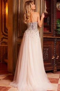 JOVANI trägerloses Abendkleid Abendkleid Ballkleid mit Kristallchampagner 4 - Bild 1 von 15