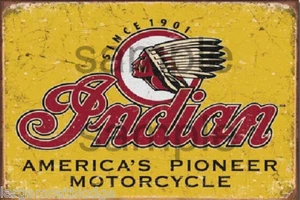 WEATHERED BUILDING SIGN DECAL INDIAN MOTORCYCLE 3x2 - Picture 1 of 1