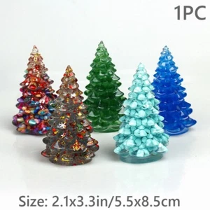 Mini Resin Christmas Tree Ornament Decor Sculpture Figurine Handicraft Gift Chic - Picture 1 of 28