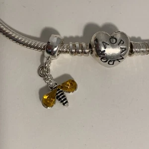 Yellow Dragonfly Charm Bead Suits Pandora Bracelet Mom Wife Daughter Gift NEW - Picture 1 of 3