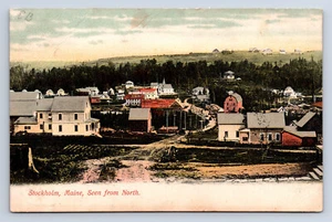 Vintage Postcard Stockholm Maine Birdseye View Seen from North M15 - Picture 1 of 2
