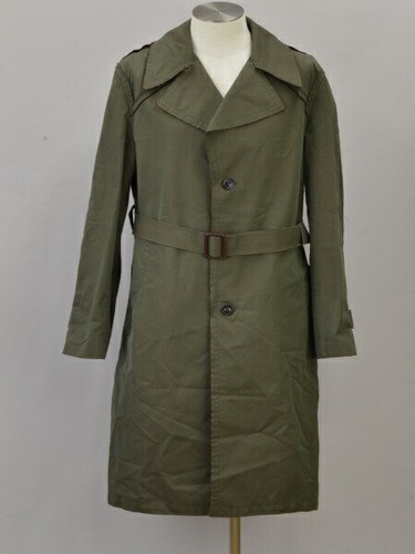 Cappotto lungo trench uomo Maison Margiela MM14 con cintura 44 S50Ah0049 verde kaki