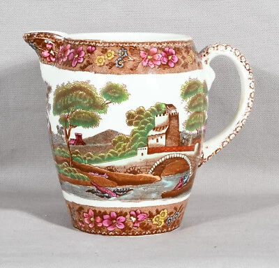 Spode Delft Brown Tower Small Pitcher 5 1/2" Tall Holds 3 1/2 Cups - Image 1 of 4