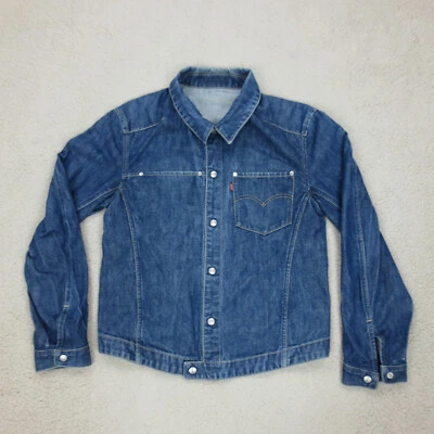 Veste Jean Vintage Y2K Levi's Engineered M Bleu Stonewash Single Pocket Pression - Photo 1/4