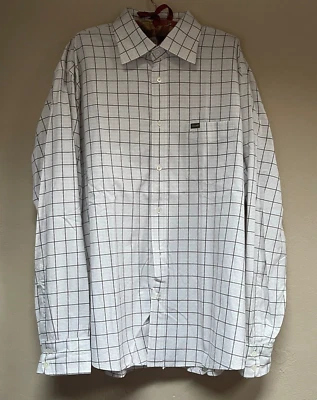 Camisa Faconnable Para Hombre Micro Cuadros XXL Blanca/Bronceada Abotonada Manga Larga Algodón Foto 1 de 4