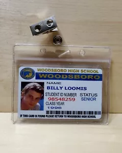 Tarjeta de identificación de escuela secundaria Scream Billy Loomis Woodsboro - Imagen 1 de 2