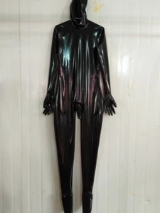 Latex Rubber Gummi Catsuit Tights Ganzanzig Black Tights hood Gloves Sock S-XXL - Imagen 1 de 4