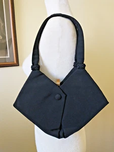 Vintage Black Faille MM Morris Moskowitz Shoulder Evening Purse Midcentury - Picture 1 of 13