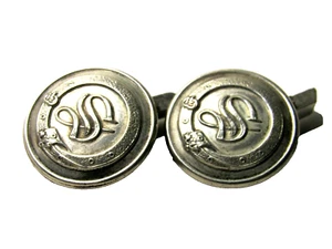 Vtg Mens Cufflinks Livery S Symbol C&J Weldon Cheapside London Silver-Tone - Picture 1 of 6