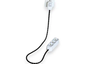 Steckdose mit Schwarzen-Retro-Textilkabel und Stecker mit Schalter CE - Bild 1 von 8