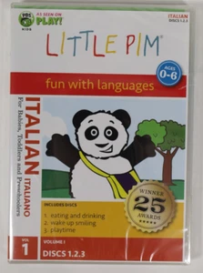 Little Pim Italian Early Language Learning Vol 1 DVD 1-3 NEW Foods Routines Play - Imagen 1 de 2