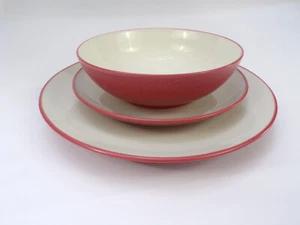 Vintage 3 pezzi Noritake Colorwave lampone piatti pranzo ciotola pasta H23 - Foto 1 di 8