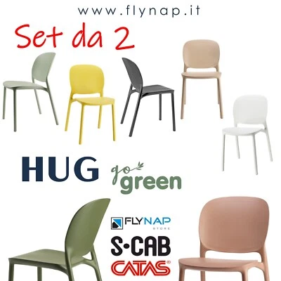 SCAB DESIGN SET 2 SEDIE SEDIA CASA BAR RISTORANTI BISTROT CONTRACT HUG 2380 - Immagine 1 di 4