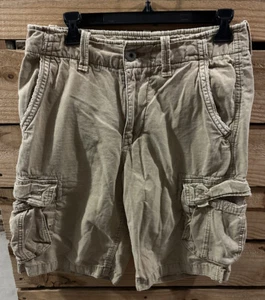 American Eagle Mens Cargo Shorts Longer Length Khaki Tan Size 28 - Picture 1 of 7
