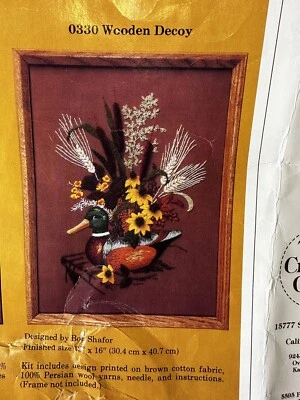 Vintage 1983 Creative Circle Crewel Kit Wooden Duck Decoy Bob Shafor Design 330 - Image 1 of 3