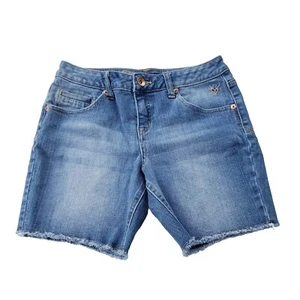 Girls Justice Shorts Size 14 Blue Jean Denim Cutoff Light Wash - Picture 1 of 6