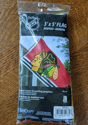 Chicago Blackhawks 3-foot By 5-ft NHL Flag / Banner Indoor Outdoor [NEW+SEALED] Cover