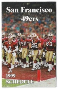 1999 San Francisco 49ers NFL Football Schedule !!! No Sponsor - Picture 1 of 1