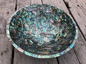 15" Round Paua Shell Marble Wash Basin Semi Precious Stone Handmade Arts - Picture 1 of 3
