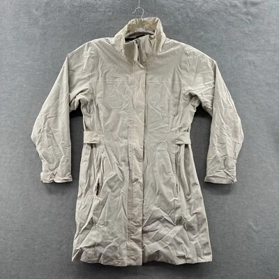 marmot womens size m white nylon trench coat full zip belted zip pocket - Image 1 of 4