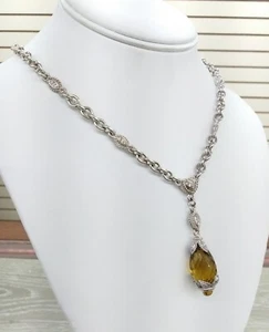 Collar estación caída cuarzo briolette plata esterlina Judith Ripka 19" FZZ - Imagen 1 de 4