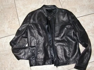 CANADA Made~OSCAR LEOPOLD~Black SHIP SKIN LEATHER Biker Motorcycle Jacket sz XL - Bild 1 von 9