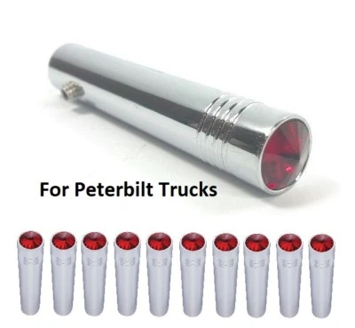 (Set/10) for Peterbilt Red Toggle Switch Extension 2-1/4" Long Chrome Metal - Image 1 of 4