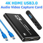 Carte de capture vidéo audio 4K pour périphérique de capture vidéo USB 3.0 HDMI Full HD