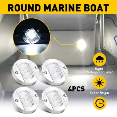 4 PIEZAS LED Lámpara Trasera Barco Marino Pola 12V Luz Popa Redonda Yate Accesorios V Foto 1 de 4