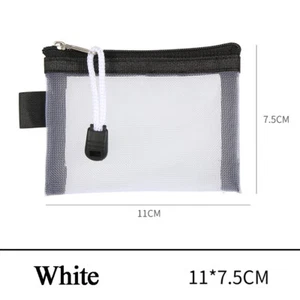 1PC Mesh Transparent Storage Bag Portable Travel Cosmetic Key Coin Zipper Purse - Picture 1 of 22
