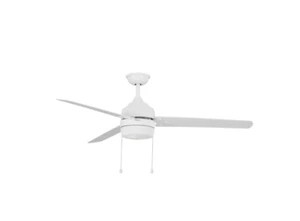 60 in. LED Indoor/Outdoor White Ceiling Fan with Light 3 Speed Damp Rated - Picture 1 of 6