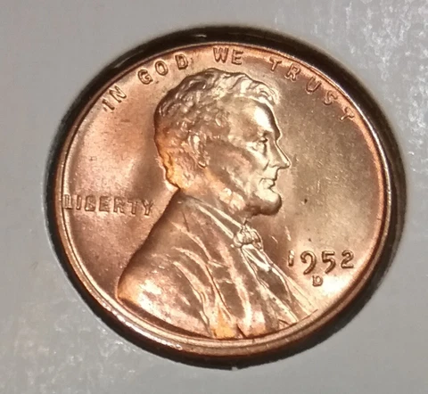 1952 Lincoln Wheat Cent  D - BU - Uncirculated Cover