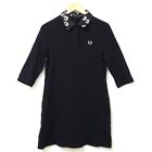 Fred Perry  Dress 3 4 Sleeve Mini Floral Pattern Black White Multi