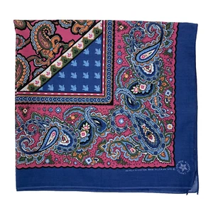 Bufanda pañuelo vintage 14193 de gran tamaño cachemir periwinkle 29" x 30" hecho en EE. UU. - Imagen 1 de 7