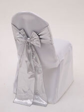 250 Polyester Chair Cover Sash Bows Made USA 100/% Heavy Woven PolyPoplin Plain
