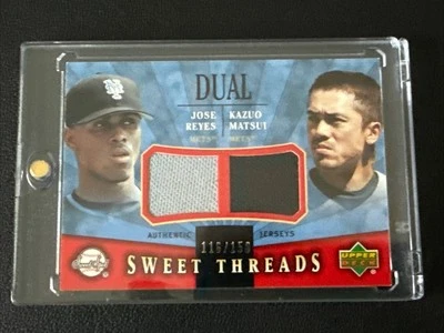 Jose Reyes / Kazuo Matsui Mets 2004 Upper Deck Sweet Spot Sweet Threads Dual - Image 1 of 2