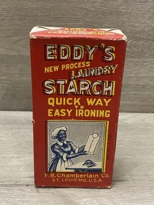 ANTIGUA CAJA DE LAVANDERÍA EDDY'S ALMIDÓN VINTAGE SIN ABRIR - Imagen 1 de 7
