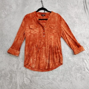 Top Cocomo para mujer M botón elástico oficina carrera popover manga lengüeta enrollable abstracto - Imagen 1 de 8