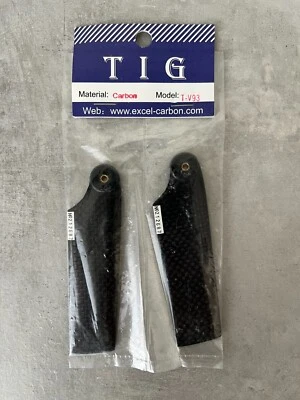 TIG Excel Carbon Fiber T-v93 Tail Rotor Blades Tiger Helicopter Heli Part - Image 1 of 2